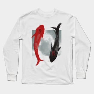 Yin Yang Fish Design Long Sleeve T-Shirt